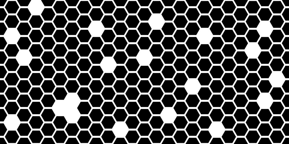 monochrome honeycomb with hollows simple seamless vector