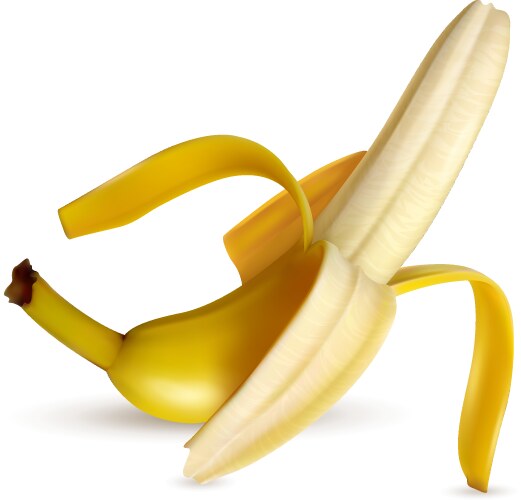 Pixel banana fruit detailed isolated Royalty Free Vector