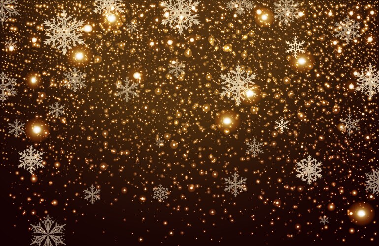 Black background with falling golden sparkles Vector Image