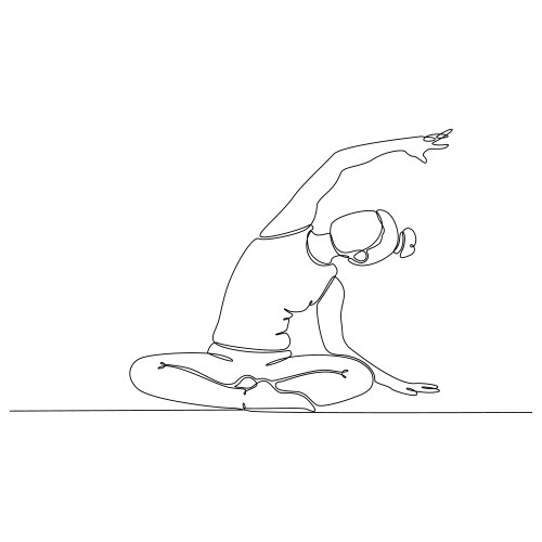 Continuous line drawing yoga lady Vector Image