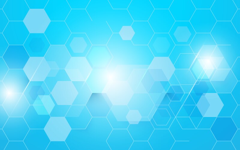 Background Template With Blue Hexagons Royalty Free Vector