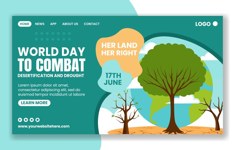 Combat Desertification And Drought Social Media Vector Image