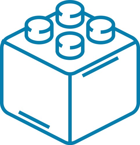 Constructor block linear icon concept vector image