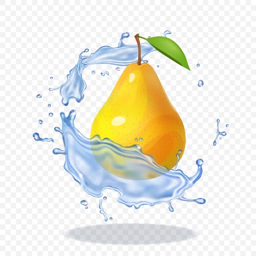 Realistic green ripe pear healthy food Royalty Free Vector