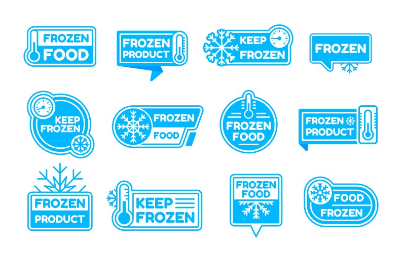 frozen logo icons cold product label and badge vector image