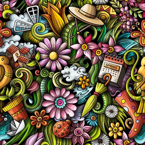 Seamless pattern with cute cartoon owls Royalty Free Vector