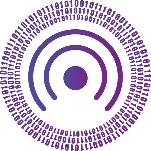 Digital zero and one number or binary code around vektorbild
