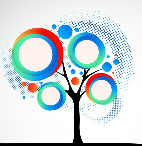 Abstract funny tree with round shapes vector image