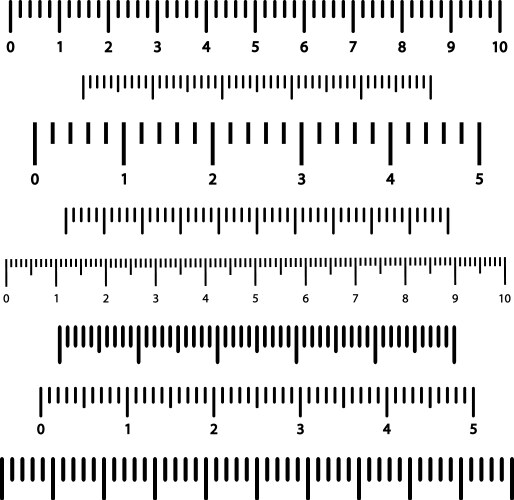 Scale with numbers for rulers units measurement vector image