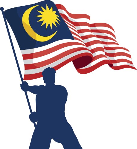 Merdeka celebration flag Royalty Free Vector Image