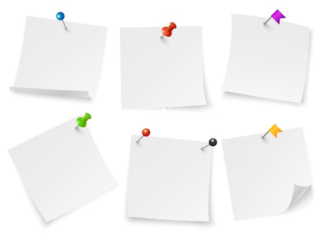 Pin Tag Notes Pinned notes Vector Images & Graphics for Commercial Use | VectorStock