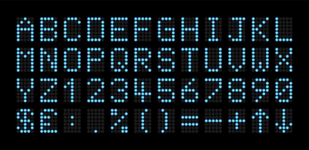 Display letters and figures sympols set typeface Vector Image