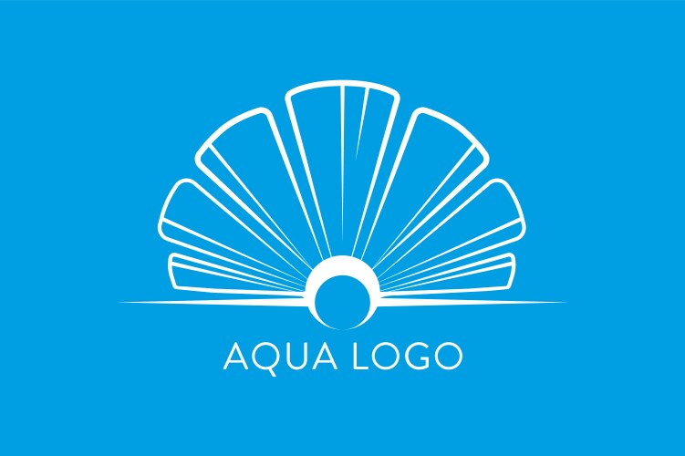 aqua logo shell abstract design vector