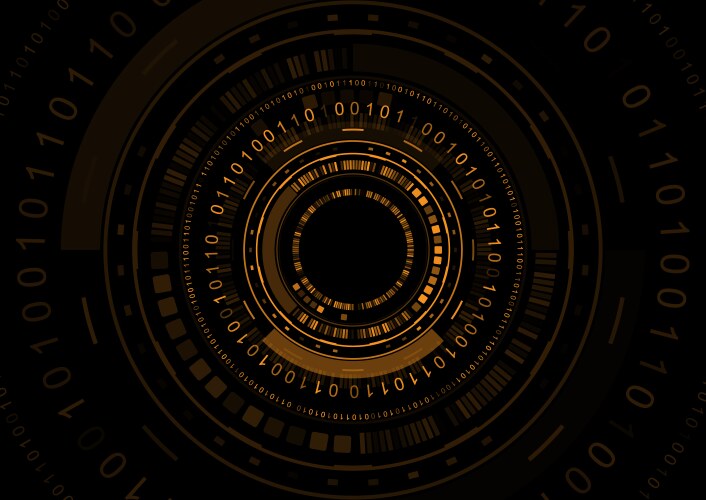 Tech abstract background with ui circular elements vector image