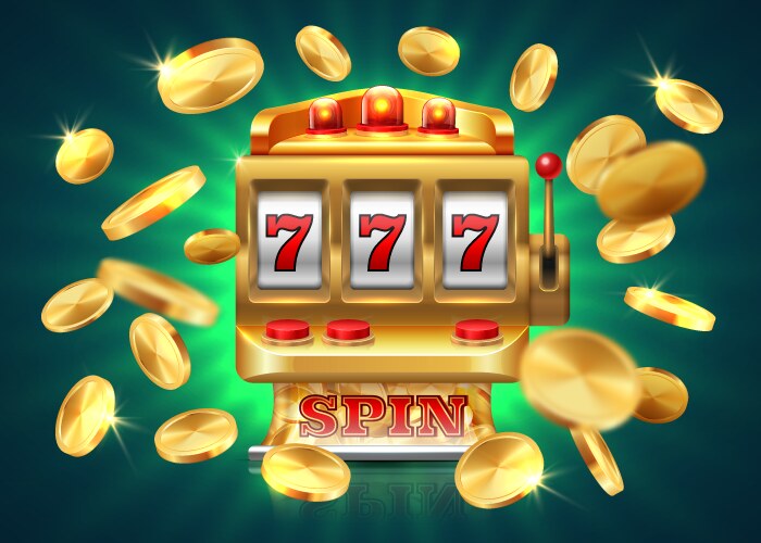 casino slot machine 777 jackpot winning game vector