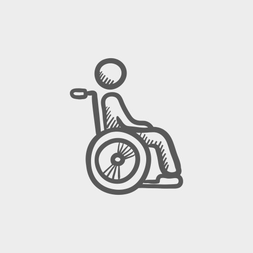 Disabled person sketch icon Vector Image