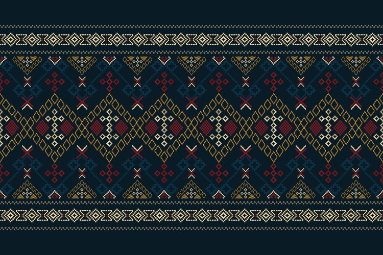 Ethnic pixel patterns art design geometric aztec Vector Image