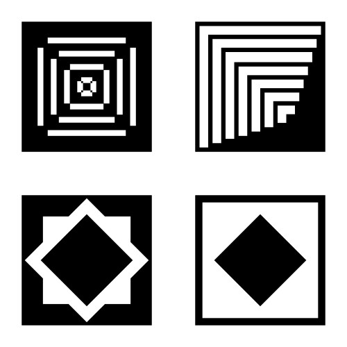 Square2 flat icon set isolated on white background – Royalty-Free ...