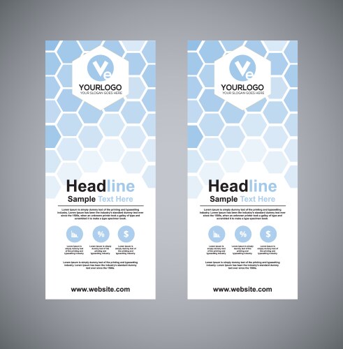 Roll up banner vertical design template vector image