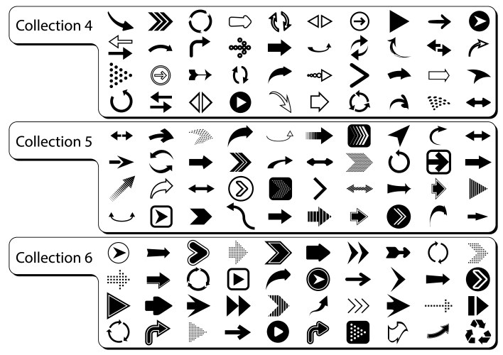 Arrow icon mega set arrows Royalty Free Vector Image