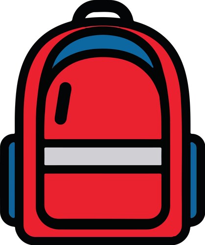 Modern Red Backpack Icon – Royalty-Free Vector | VectorStock