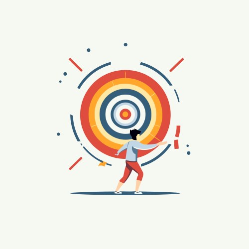 Target and goal concept in flat style isolated Vector Image