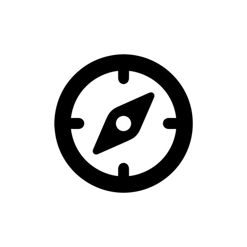 Minimalist Black and White Compass Rose – Royalty-Free Vector | VectorStock