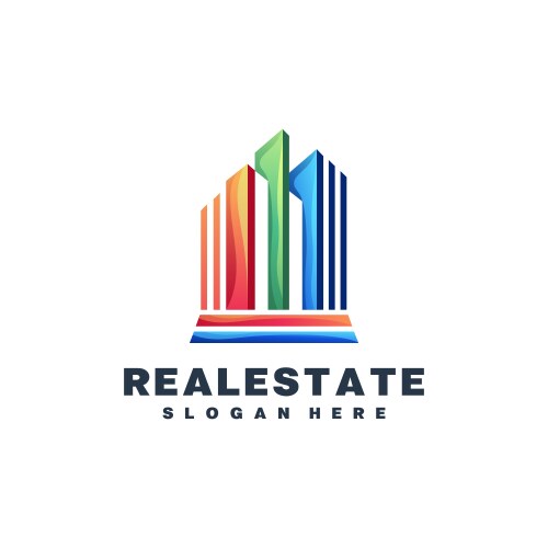 Real estate colorful logo vector image