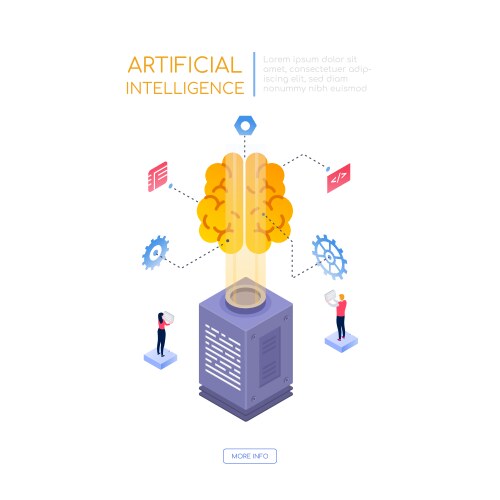 artificial intelligence - modern isometric vector image