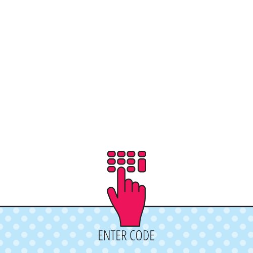 Enter pin code icon click hand pointer sign vektorbild