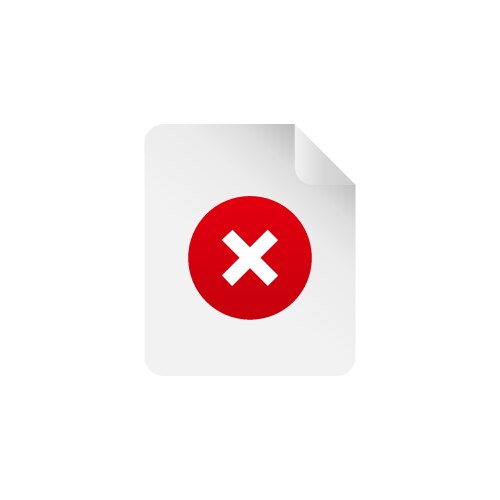 Filecorrupted file error icon failed document vector image