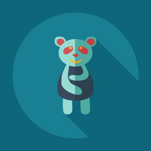 flat modern design with shadow icons panda is sick vector