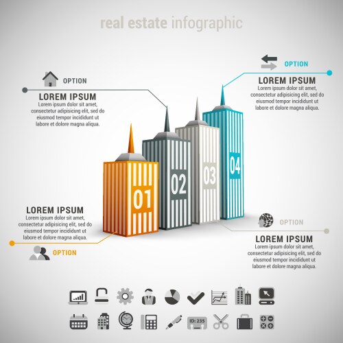 Real estate abstract concept infographic chart Vector Image