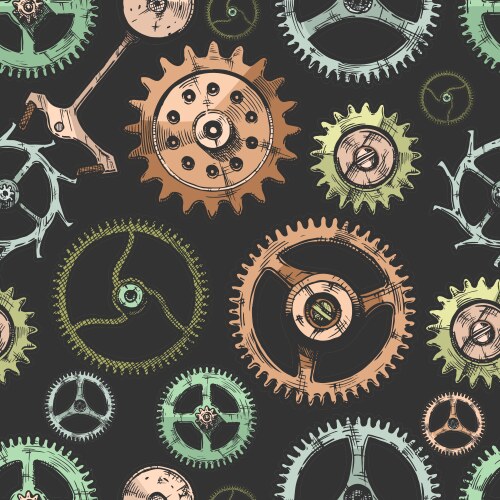 Two steampunk clocks with gears Royalty Free Vector Image