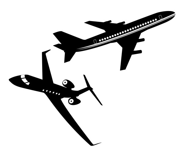 Two passenger aircraft Vector Image
