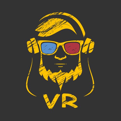 VR Headset Man Logo Vector Image