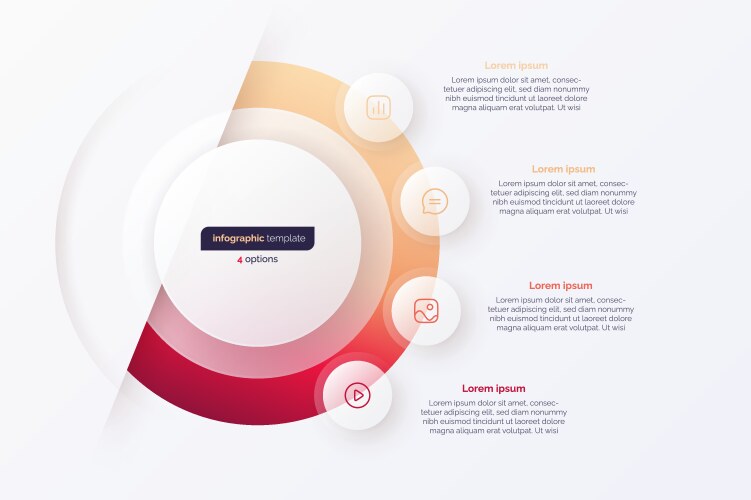 gradient four option cycle infographic vector image vector image