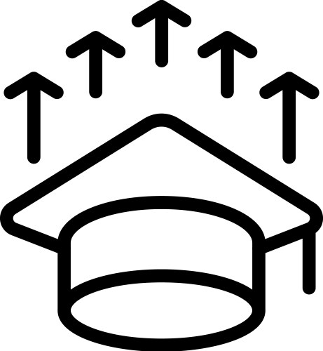 Simple line art of a graduation cap Vector Image