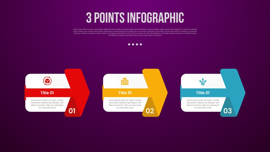 3 points or step process infographic with octagon Vector Image
