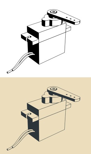 servo motor vector image