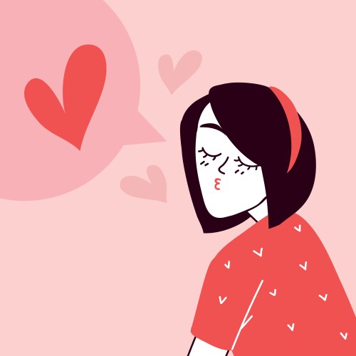 Woman blowing a kiss Vector Image