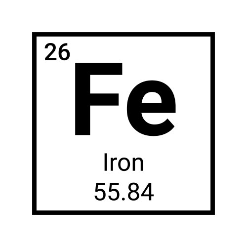 iron element periodic table chemistry symbol vector image