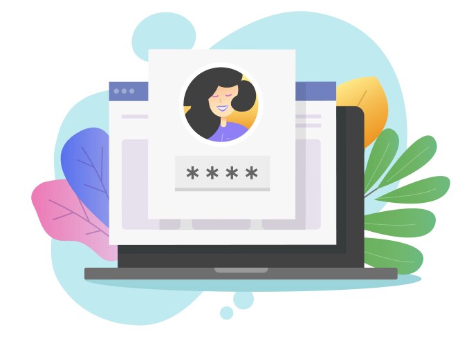 Login password id verification code push message vector image