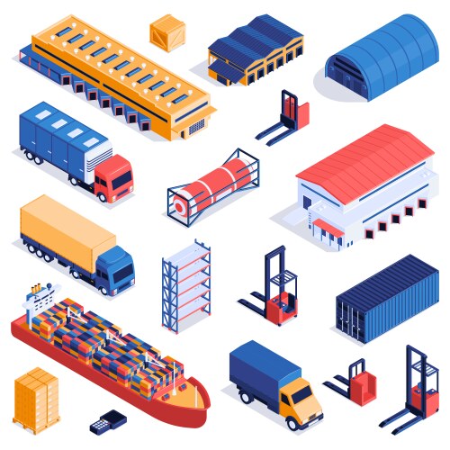 Web template banner global logistics network flat Vector Image