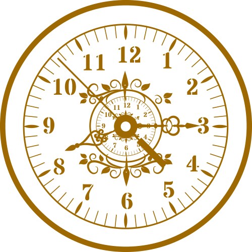 Watch face antique clock vector image