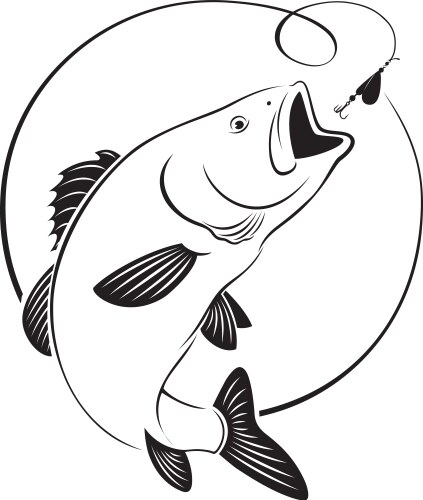 Bass Fish Silhouette Vector Image