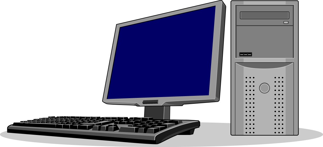Retro Computer Monitor with Keyboard vector image
