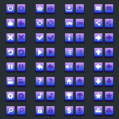 Galaxy space game interface ui buttons set Vector Image
