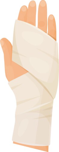 Bandaged and injured or broken hand protection vector image