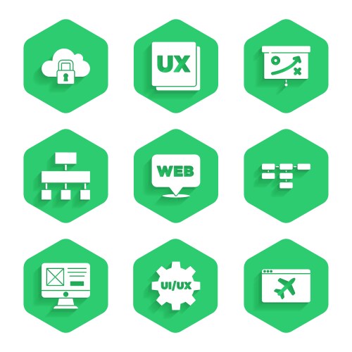 Set web and graphic design ui or ux website vector image